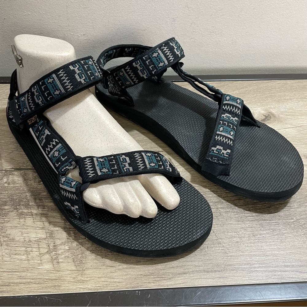 Men's TEVA Black & Blue ORIGINAL Universal SUMMER Sport SANDALS  11